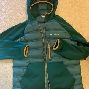 size M Columbia Men's Ramble Down Hybrid Hooded Jacket